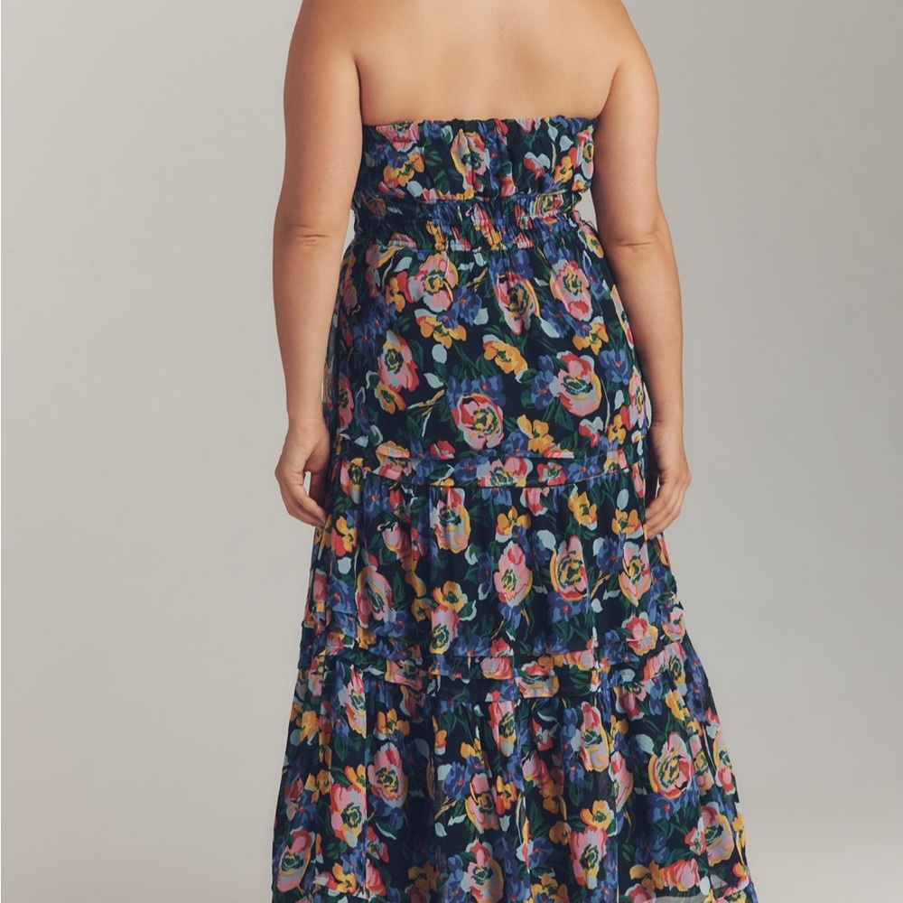 Anthropologie Somerset Floral Strapless Maxi Dress Size Xl - Picture 7 of 9